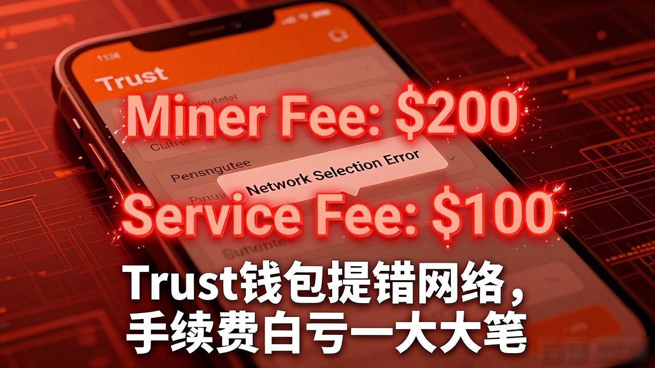 Trust钱包提币选错网络，手续费白亏一大笔