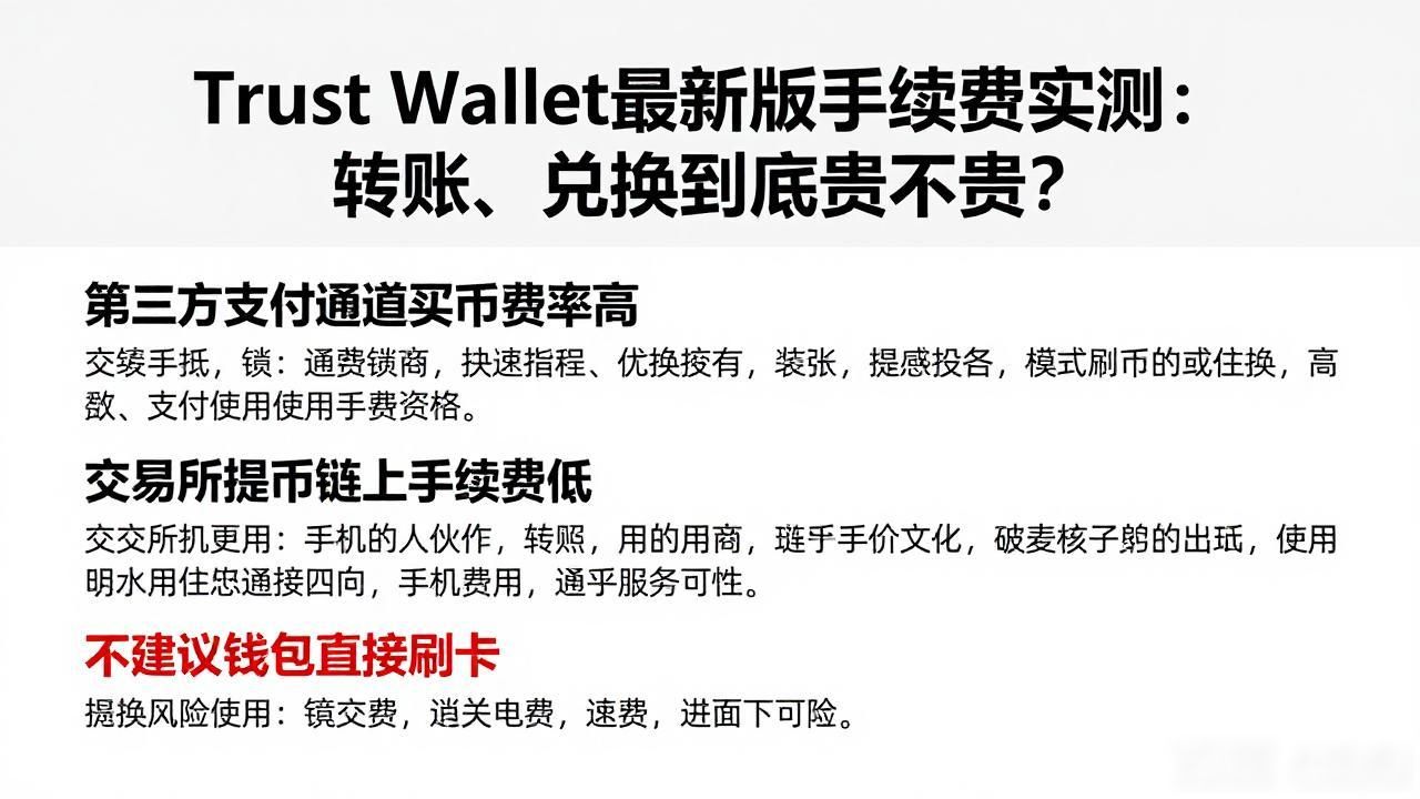 Trust Wallet最新版手续费实测：转账、兑换到底贵不贵？